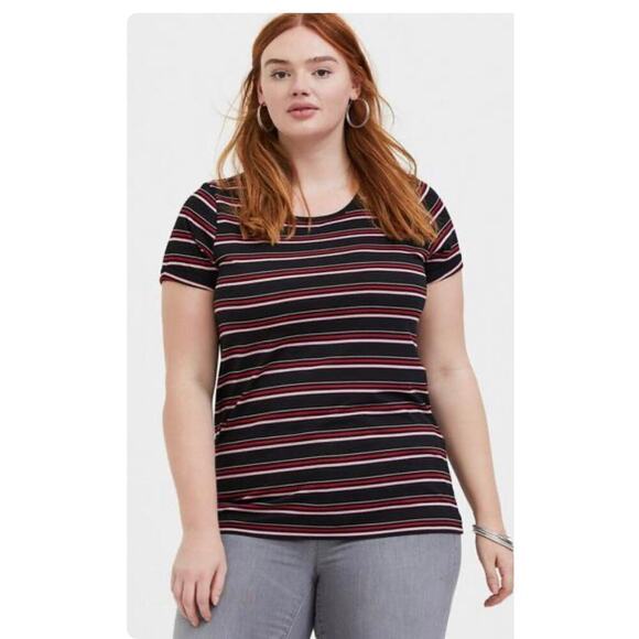 Torrid Slim Fit Feather Light Slub Crew Neck Raglan Cuffed Sleeve Tee Size 4X - Picture 1 of 8